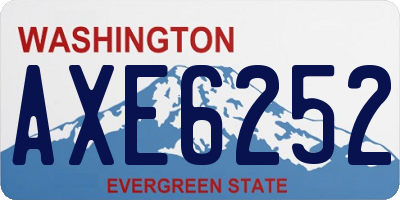 WA license plate AXE6252
