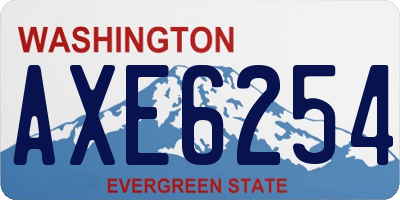 WA license plate AXE6254