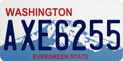 WA license plate AXE6255