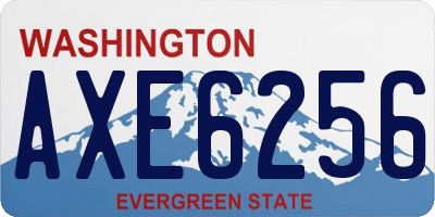 WA license plate AXE6256