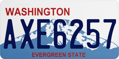 WA license plate AXE6257