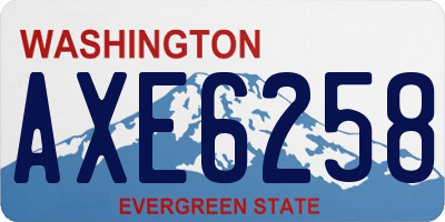 WA license plate AXE6258