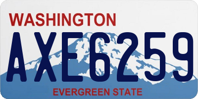 WA license plate AXE6259