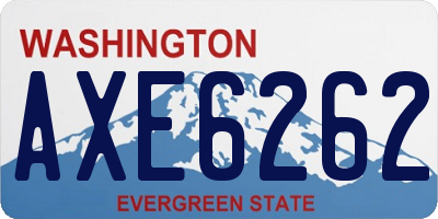 WA license plate AXE6262