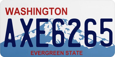 WA license plate AXE6265