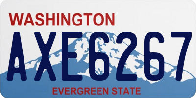 WA license plate AXE6267
