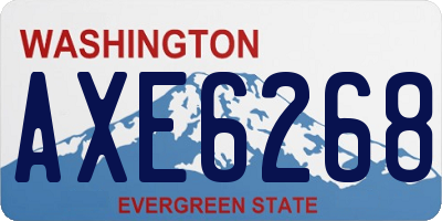 WA license plate AXE6268