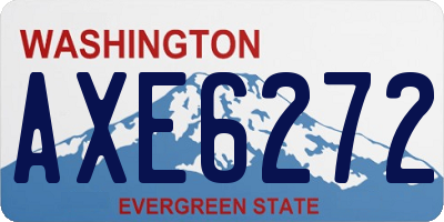 WA license plate AXE6272