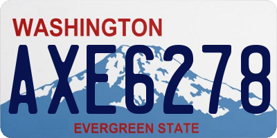 WA license plate AXE6278