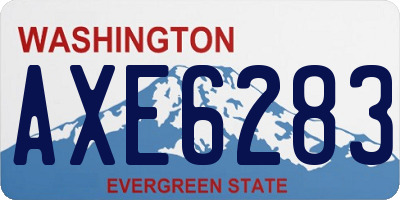 WA license plate AXE6283