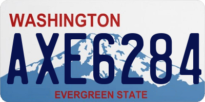 WA license plate AXE6284