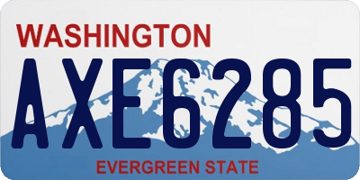 WA license plate AXE6285