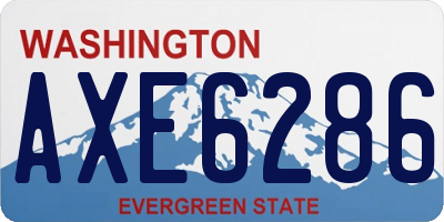 WA license plate AXE6286