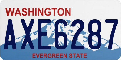 WA license plate AXE6287