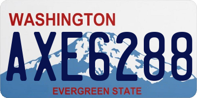 WA license plate AXE6288