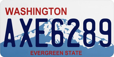 WA license plate AXE6289