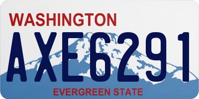 WA license plate AXE6291