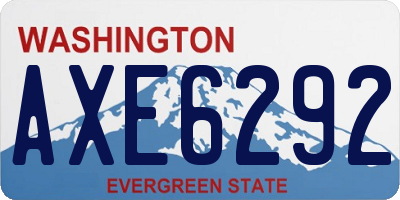 WA license plate AXE6292