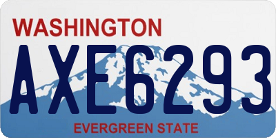 WA license plate AXE6293