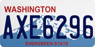 WA license plate AXE6296