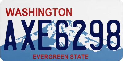 WA license plate AXE6298