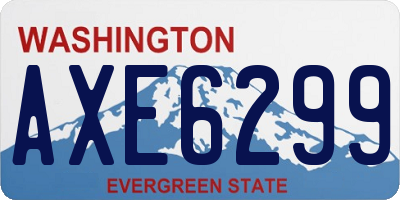 WA license plate AXE6299