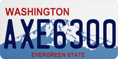 WA license plate AXE6300