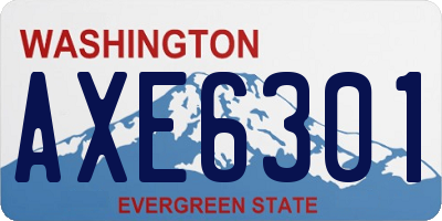 WA license plate AXE6301