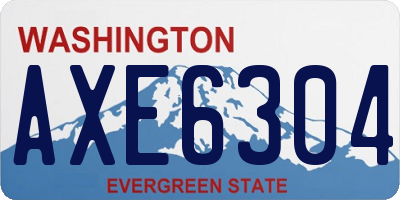 WA license plate AXE6304