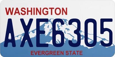 WA license plate AXE6305