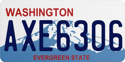 WA license plate AXE6306