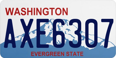 WA license plate AXE6307