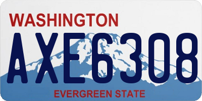 WA license plate AXE6308