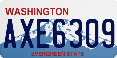 WA license plate AXE6309