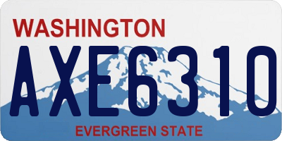 WA license plate AXE6310