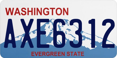 WA license plate AXE6312