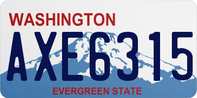 WA license plate AXE6315