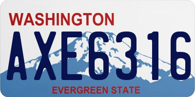 WA license plate AXE6316
