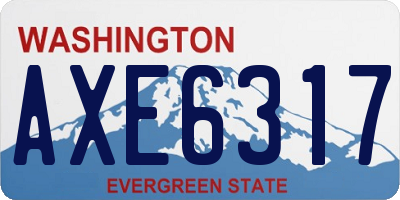 WA license plate AXE6317