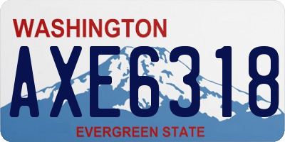WA license plate AXE6318