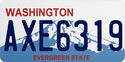 WA license plate AXE6319