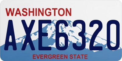 WA license plate AXE6320