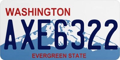 WA license plate AXE6322