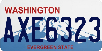 WA license plate AXE6323