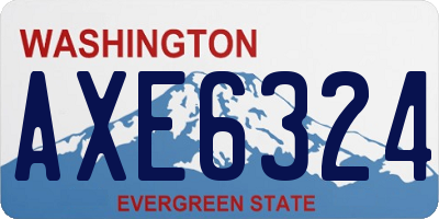 WA license plate AXE6324