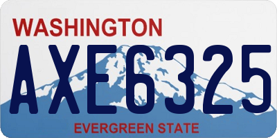 WA license plate AXE6325