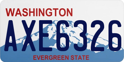 WA license plate AXE6326