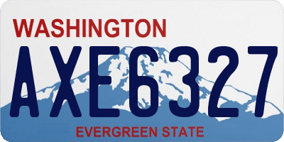 WA license plate AXE6327