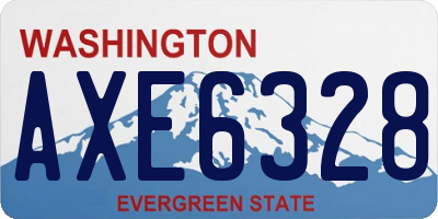 WA license plate AXE6328