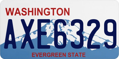 WA license plate AXE6329